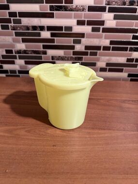 Vintage Yellow Tupperware Creamer Milk Pouring Cup with Lid